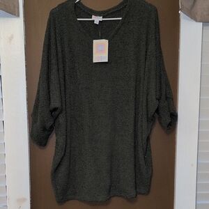 LuLaRoe Forest Green Knit Top